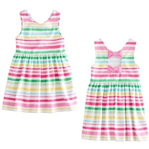 • FABKIDS • girls rainbow stripe dress •